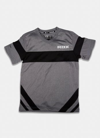 Boy's Mesh V-Neck Short Sleeve T-Shirt with Color Block