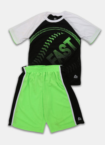 Boy's 2 Piece Printed T-Shirt and Basketball Short Set