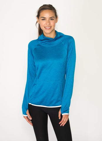 Brushed Back High Low Crossover Pullover with Reflective Trim