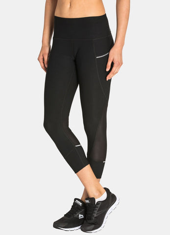 Vortex Mesh Splice Pocket Capris Black