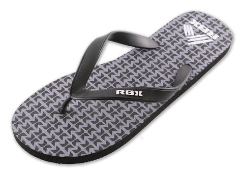 RBX Men's X Printed Footbed Flip Flop Black Size 12