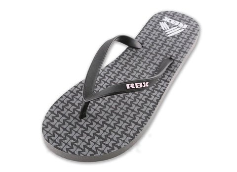 RBX Women's X-Printed Footbed Flip Flop Black/Grey Size 10