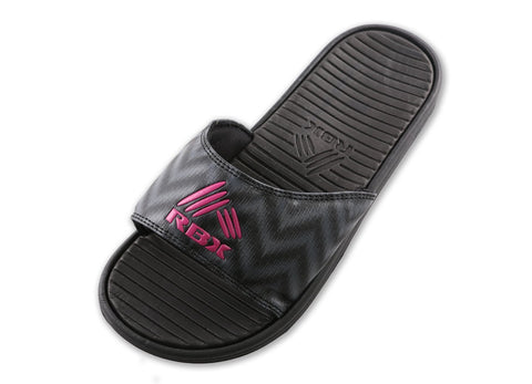 RBX Women's Zig Zag Print Slide Dark Grey/Pink Glo Size 10