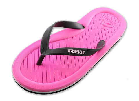 RBX Girl's Comfort Footbed Flip Black/Pink Glo Size 3