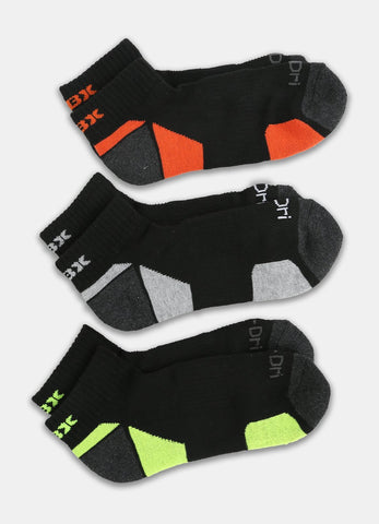 6 Pack Boy's Quarter Crew Socks